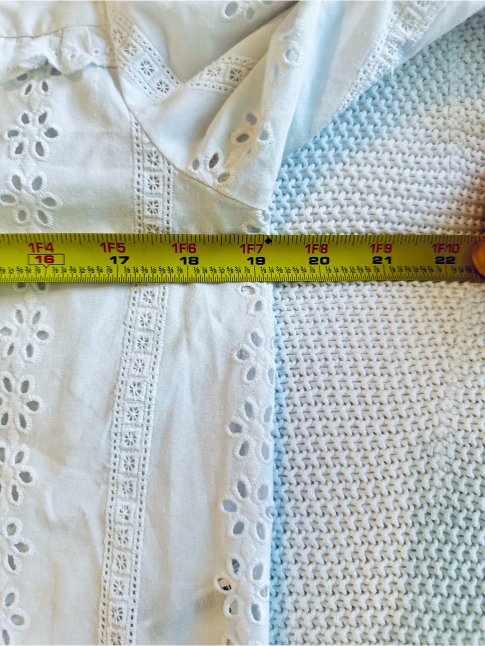 ZARA White Eyelet Lace Blouse w Ruffle Trim Feminine Womens Top - Picture 13 of 14